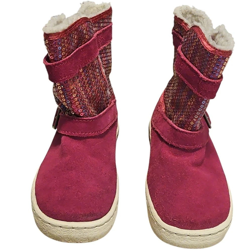 Stride Rite Pink Boots w/Sequins & Buckles